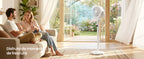 Ventilatore a Piantana SONGMICS, Ventilatore Silenzioso 20 dB, Telecomando, Camera da Letto, Oscillazione 120°+135°, 15 Velocità, Timer 15 Ore, 3 Modalità, Altezza Regolabile, Nero Inchiostro/Bianco Nuvola