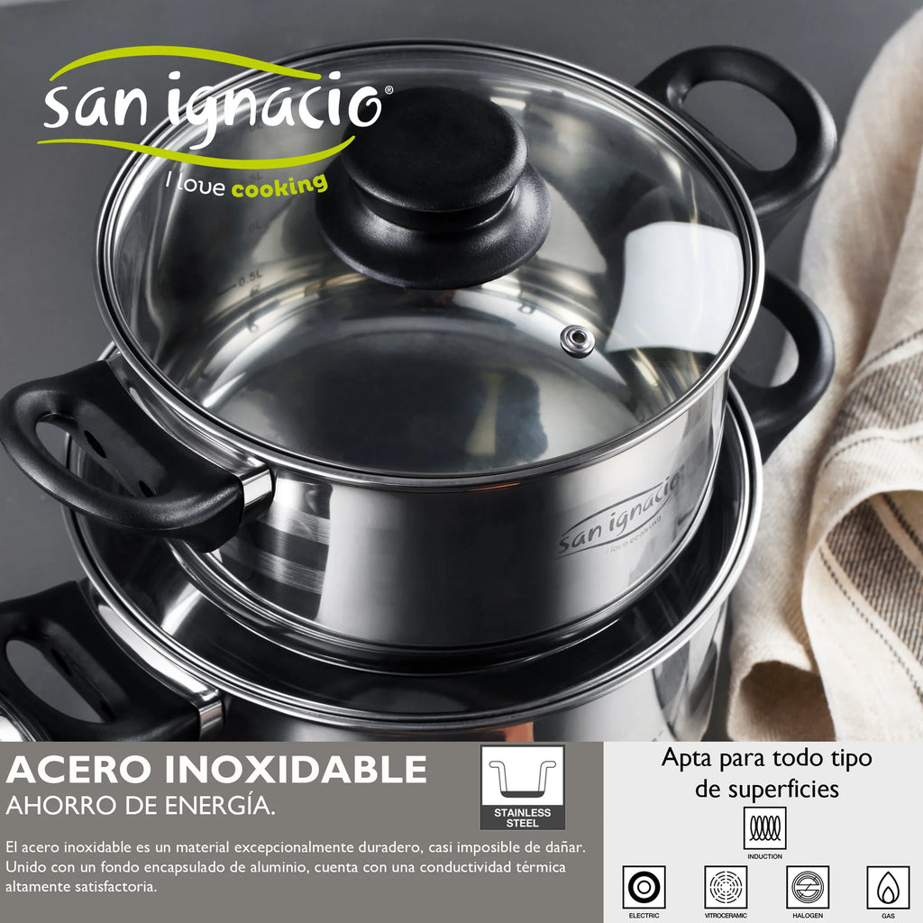 SAN IGNACIO Set: Pfannenset mit drei Pfannen + 8-teiliges Topfset