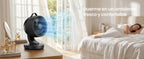 SONGMICS Ventilatore da Tavolo Silenzioso 20 dB, Display LED e Telecomando, Oscillazione a 70°, 8 Velocità, Timer 12 Ore, Circolazione dell'Aria, Nero Inchiostro/Bianco Nuvola