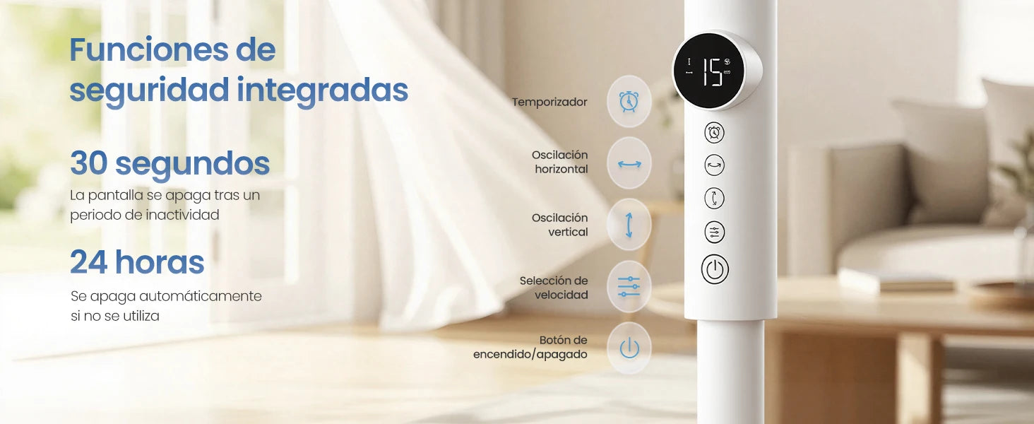 Ventilatore a Piantana SONGMICS, Ventilatore Silenzioso 20 dB, Telecomando, Camera da Letto, Oscillazione 120°+135°, 15 Velocità, Timer 15 Ore, 3 Modalità, Altezza Regolabile, Nero Inchiostro/Bianco Nuvola