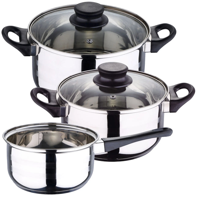 Wellhome Set 5 pezzi di pentole in acciaio inox | Alta qualità e durabilità