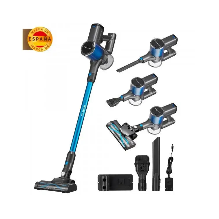 NARVI Akku-Staubsauger mit 250 W Motor, wiederaufladbarem und entnehmbarem Akku, LED-Stauberkennungslicht, 100 AW Saugleistung, HEPA-Filter und motorisierter Anti-Tangle-Bürste. Ref. AC 10
