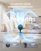 SONGMICS Ventilatore da Tavolo Silenzioso 20 dB, Display LED e Telecomando, Oscillazione a 70°, 8 Velocità, Timer 12 Ore, Circolazione dell'Aria, Nero Inchiostro/Bianco Nuvola
