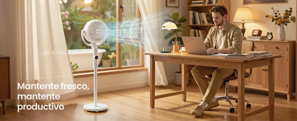 Ventilatore a Piantana SONGMICS, Ventilatore Silenzioso 20 dB, Telecomando, Camera da Letto, Oscillazione 120°+135°, 15 Velocità, Timer 15 Ore, 3 Modalità, Altezza Regolabile, Nero Inchiostro/Bianco Nuvola