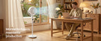 Ventilatore a Piantana SONGMICS, Ventilatore Silenzioso 20 dB, Telecomando, Camera da Letto, Oscillazione 120°+135°, 15 Velocità, Timer 15 Ore, 3 Modalità, Altezza Regolabile, Nero Inchiostro/Bianco Nuvola