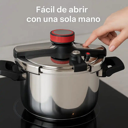 MR KITCHEN Pentola a Pressione 2 in 1 in Acciaio Inox 6L-8L-10L con Vaporiera - Adatta per Gas, Induzione e Piani Cottura in Ceramica