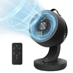 SONGMICS Ventilatore da Tavolo Silenzioso 20 dB, Display LED e Telecomando, Oscillazione a 70°, 8 Velocità, Timer 12 Ore, Circolazione dell'Aria, Nero Inchiostro/Bianco Nuvola
