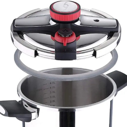 MR KITCHEN Pentola a Pressione 2 in 1 in Acciaio Inox 6L-8L-10L con Vaporiera - Adatta per Gas, Induzione e Piani Cottura in Ceramica