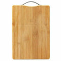 Küchenbrett Rechteckiges Schneidebrett aus Bambus mit Metallanhänger für Küche Obst Gemüse Fleisch Lebensmittel