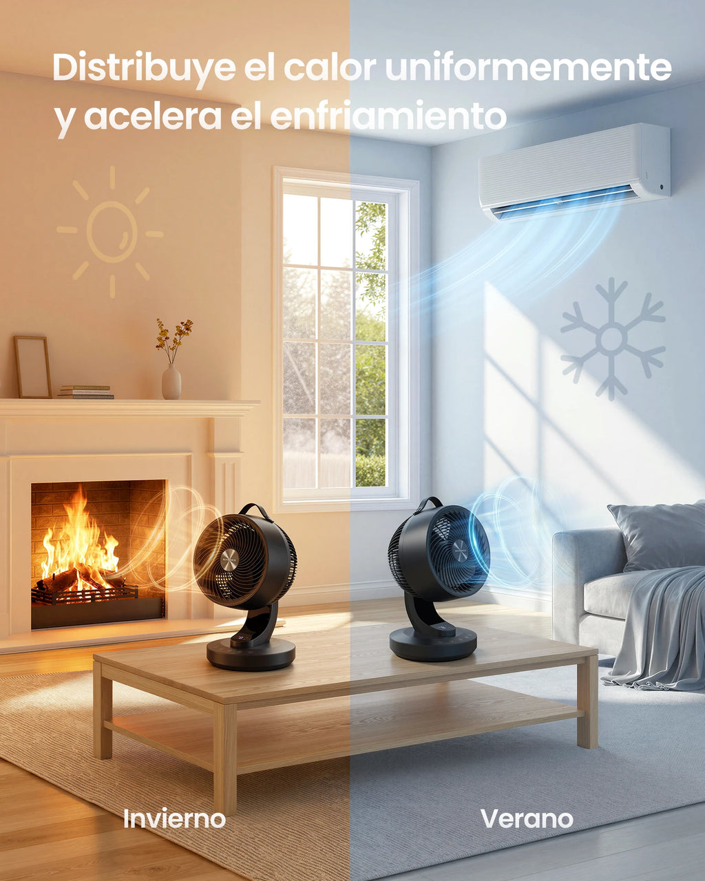 SONGMICS Ventilatore da Tavolo Silenzioso 20 dB, Display LED e Telecomando, Oscillazione a 70°, 8 Velocità, Timer 12 Ore, Circolazione dell'Aria, Nero Inchiostro/Bianco Nuvola