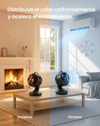 SONGMICS Ventilatore da Tavolo Silenzioso 20 dB, Display LED e Telecomando, Oscillazione a 70°, 8 Velocità, Timer 12 Ore, Circolazione dell'Aria, Nero Inchiostro/Bianco Nuvola