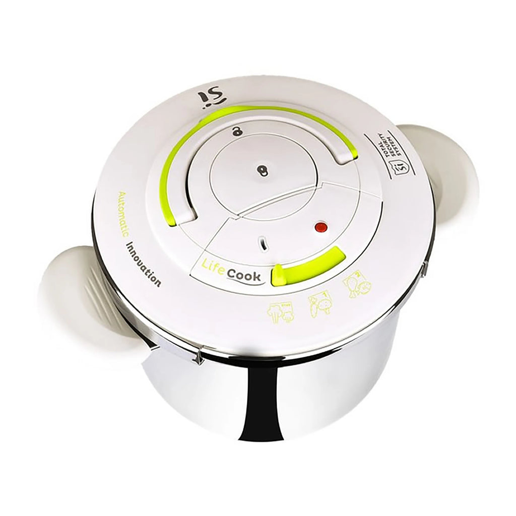 San Ignacio Schnellkochtopf 22 cm 6,5 L LIFECOOK Edelstahl - Schnellkochtopf - Zeitersparnis - Energieersparnis - Gesundes Kochen
