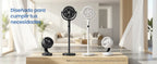 Ventilatore a Piantana SONGMICS, Ventilatore Silenzioso 20 dB, Telecomando, Camera da Letto, Oscillazione 120°+135°, 15 Velocità, Timer 15 Ore, 3 Modalità, Altezza Regolabile, Nero Inchiostro/Bianco Nuvola