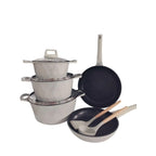 TOPF-SET - PFANNEN-SET - 12 TEILE - GRÖSSEN 20/24/28/24/28CM + 4 TEILE - GEEIGNET FÜR ALLE HERDARTEN - FÜR INDUKTION GEEIGNET - SPÜLMASCHINENFEST - ANTIHAFTBESCHICHTET - GUSSALUMINIUM - OFENFEST - ROYA