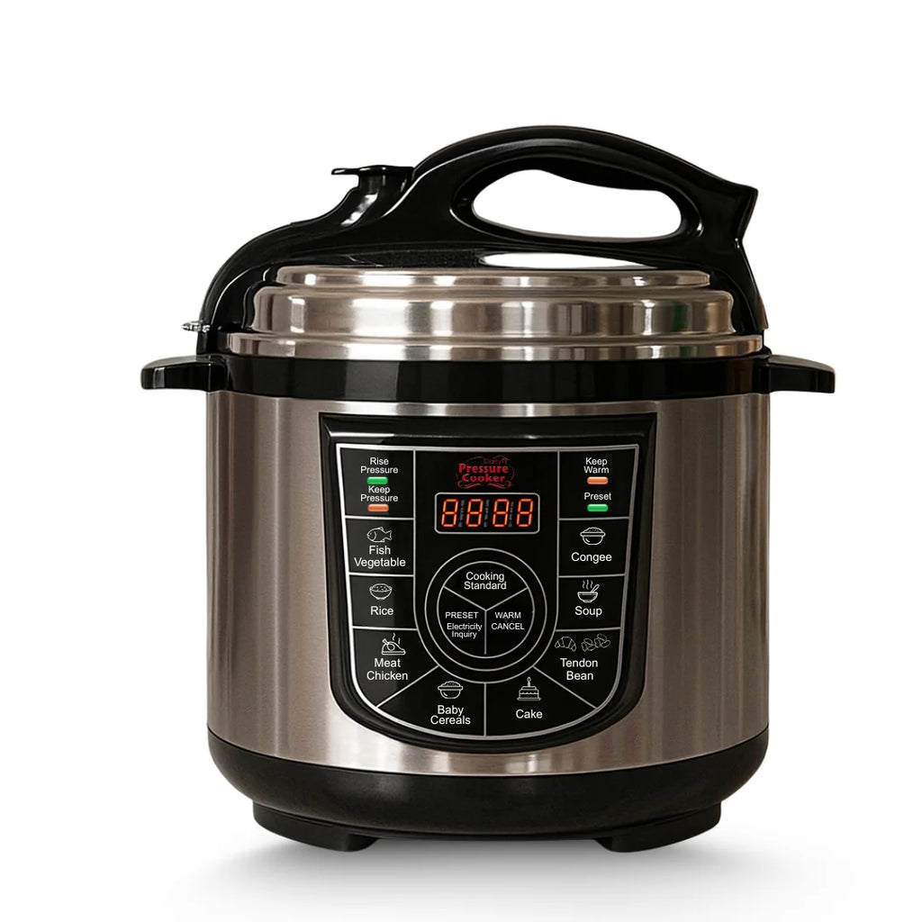 STARLYF Schnellkochtopf Programmierbarer elektrischer Schnellkochtopf, 8-in-1-Multifunktionsgerät, 4 Liter, 1000 W, LCD-Display, Slow Cooker oder Schnellkochtopf, Küchenmaschine, spülmaschinenfest