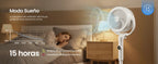Ventilatore a Piantana SONGMICS, Ventilatore Silenzioso 20 dB, Telecomando, Camera da Letto, Oscillazione 120°+135°, 15 Velocità, Timer 15 Ore, 3 Modalità, Altezza Regolabile, Nero Inchiostro/Bianco Nuvola