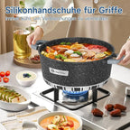 Topfset Antihaftbeschichtet Scheffler 3er-Set 32cm 11L, 36cm 15,5L und 40cm 22L – Aluminiumboden, mit Deckel und Spülmaschinenfest