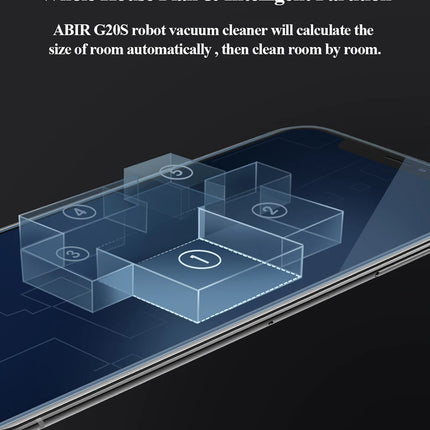 Robot Aspirapolvere ABIR G20S, Navigazione mappa AI, Partizione super intelligente, con memoria, app WiFi, forte aspirazione 6000Pa, lavaggio intelligente a umido, disinfezione, funziona con Alexa e Google Assistant