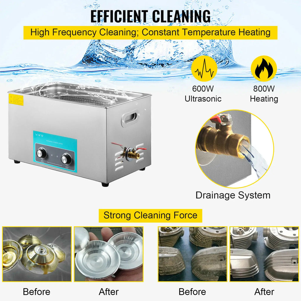 SucceBuy 3L 6L 10L 15L 22L 30L Elektrischer Ultraschallreiniger Tragbare Waschmaschine Ultraschall-Geschirrspüler für Zuhause und Büro