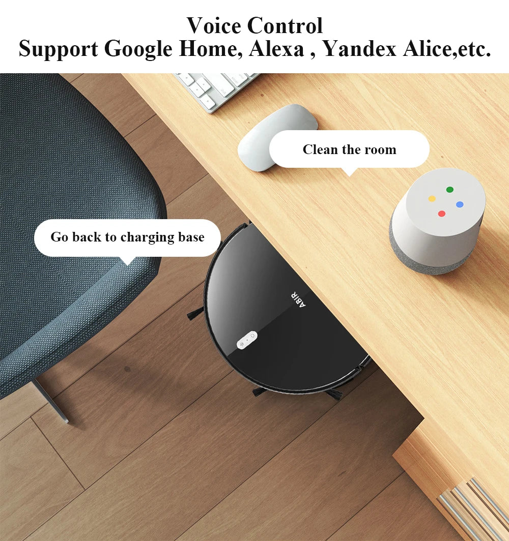 ABIR G20S Saugroboter, KI-Kartennavigation, super intelligente Partition, mit Speicher, WiFi-App, 6000Pa starke Saugkraft, intelligentes Wischen, Desinfektion, funktioniert mit Alexa und Google Assistant