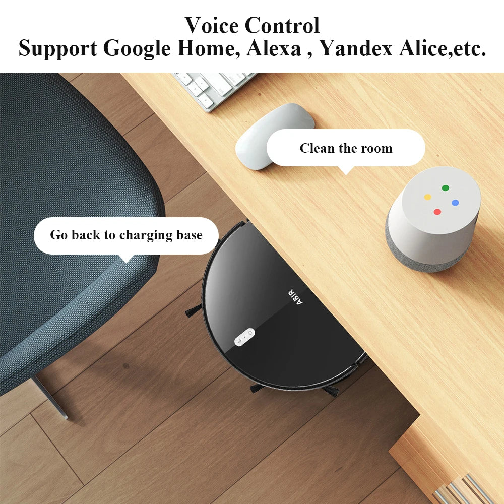 ABIR G20S Saugroboter, KI-Kartennavigation, super intelligente Partition, mit Speicher, WiFi-App, 6000Pa starke Saugkraft, intelligentes Wischen, Desinfektion, funktioniert mit Alexa und Google Assistant