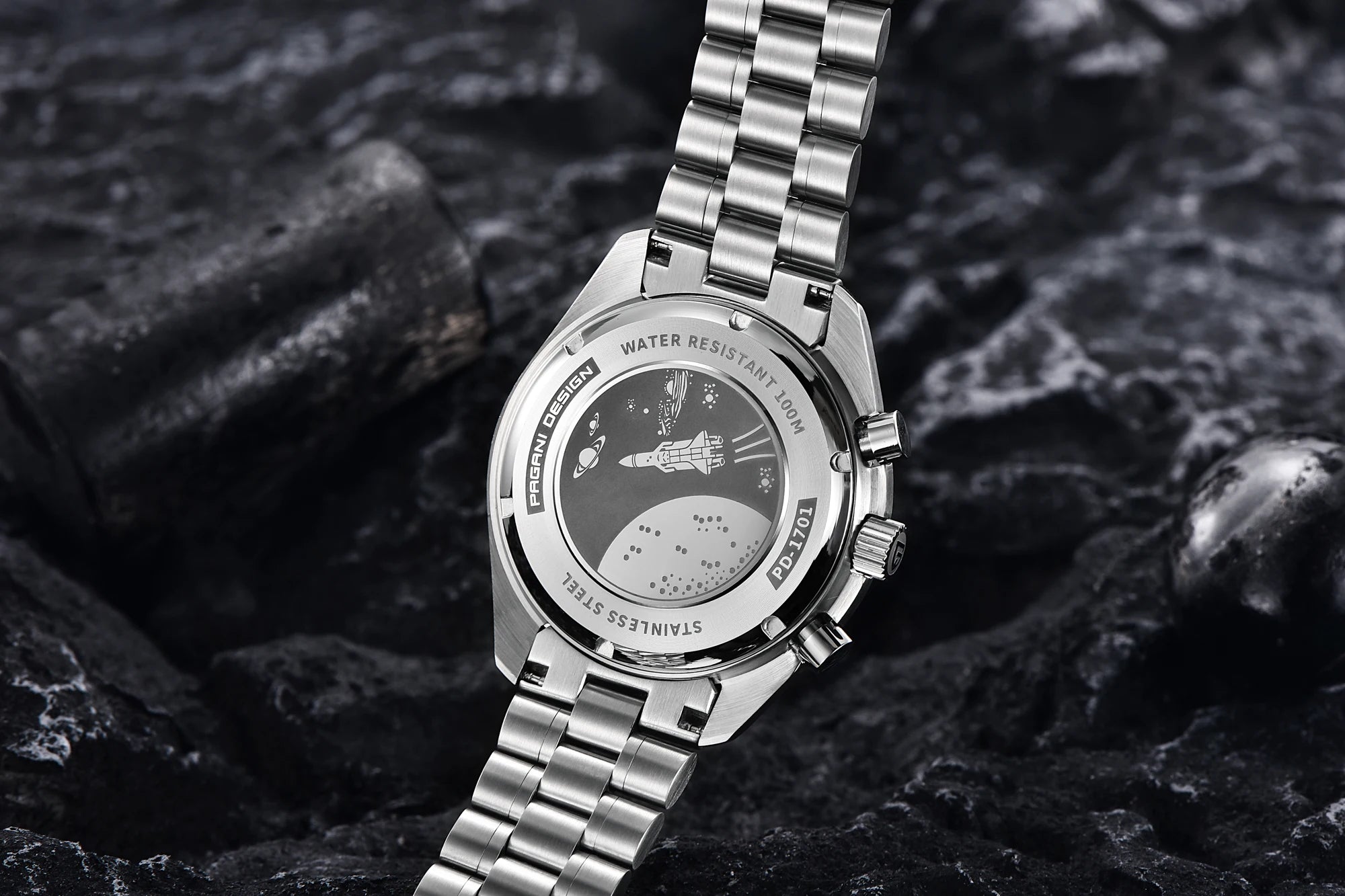PAGANI DESIGN Orologio da Polso al Quarzo PD-1701-EU Cronografo VK63 Cassa Acciaio Inox Vetro Zaffiro 42mm
