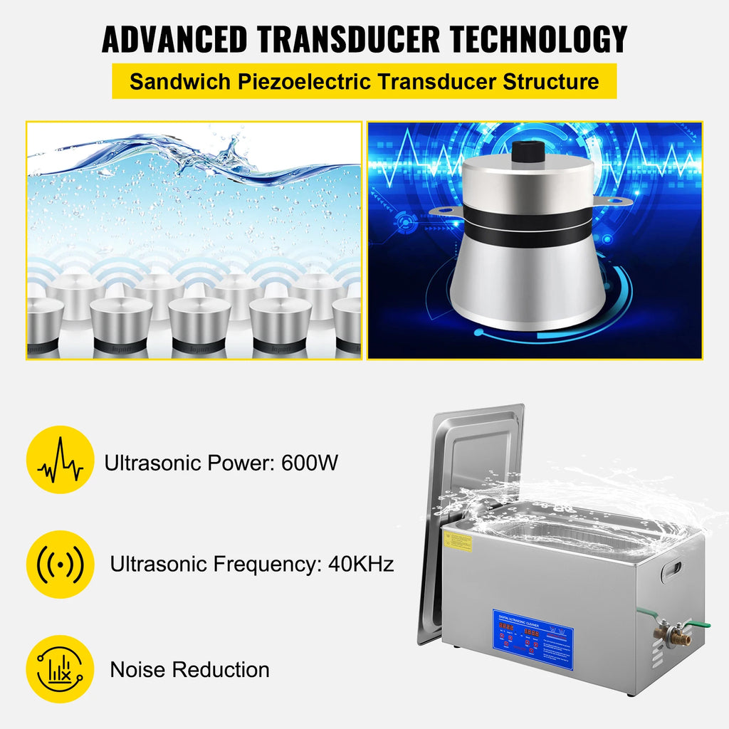 SucceBuy 1.3L 2L 3L 6L 10L 15L 22L 30L Ultraschallreiniger Tragbare Spülmaschine Waschmaschine Ultraschallreinigungsgeräte für den Haushalt