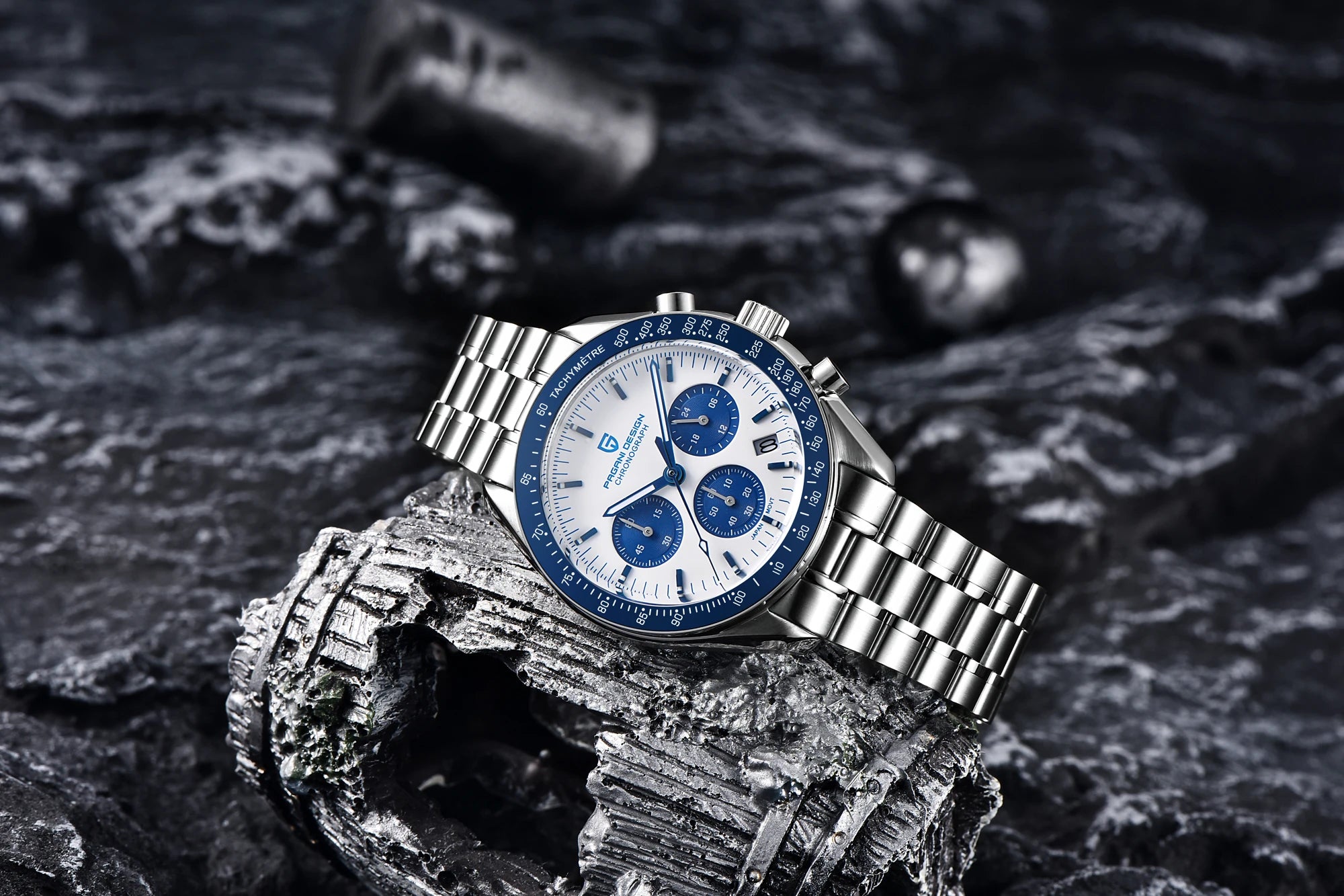 PAGANI DESIGN Orologio da Polso Uomo Quarzo Cronografo Luna Vetro Zaffiro Modello PD-1701-EU