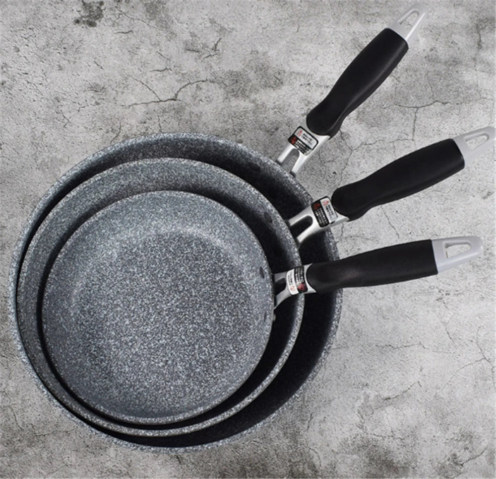 Padella antiaderente Padella Wok in pietra resistente Padella per bistecca domestica Pancake fornello a induzione fritto fornello a gas Set di pentole per la cucina