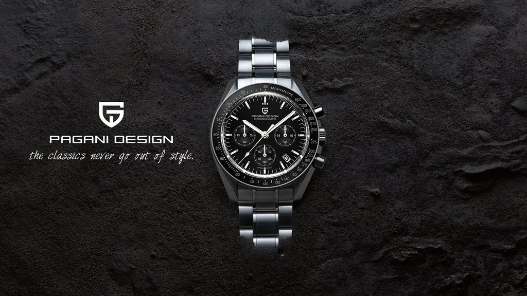 PAGANI DESIGN Orologio da Polso Uomo Quarzo Cronografo Luna Vetro Zaffiro Modello PD-1701-EU