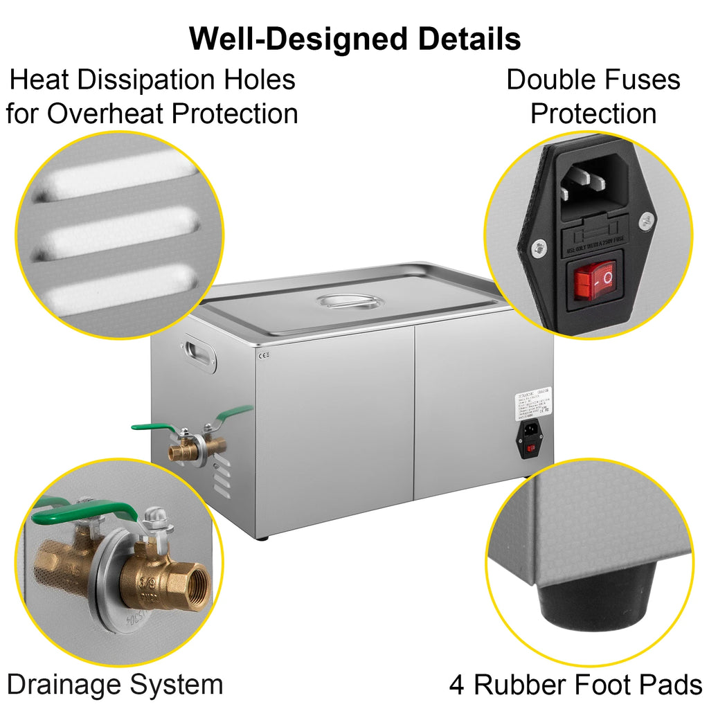 SucceBuy 1.3L 2L 3L 6L 10L 15L 22L 30L Ultraschallreiniger Tragbare Spülmaschine Waschmaschine Ultraschallreinigungsgeräte für den Haushalt