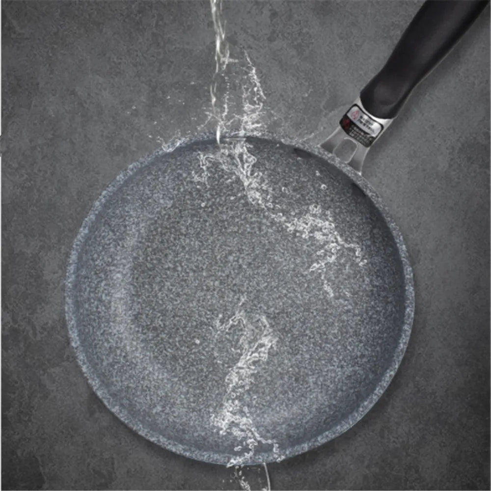 Padella antiaderente Padella Wok in pietra resistente Padella per bistecca domestica Pancake fornello a induzione fritto fornello a gas Set di pentole per la cucina
