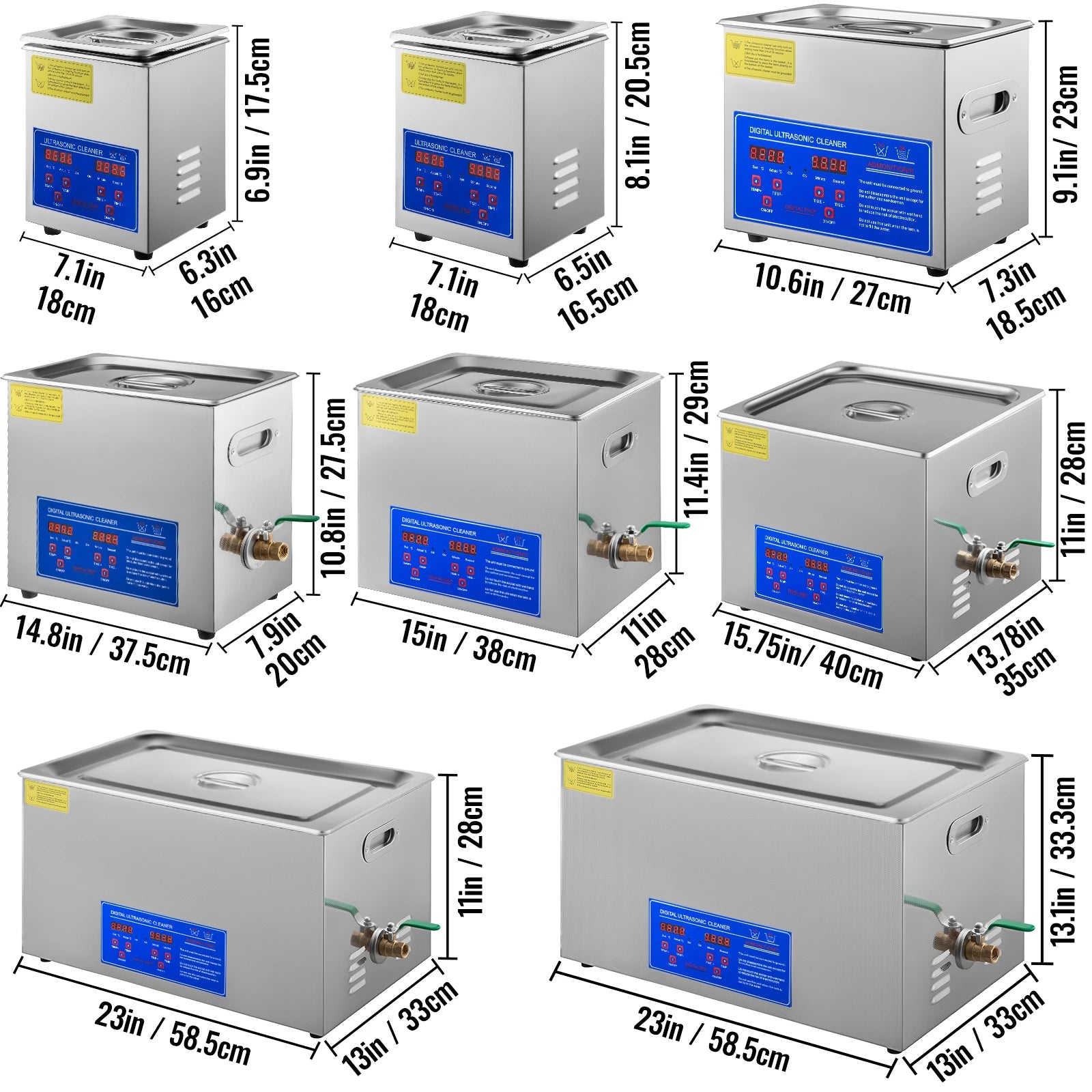 SucceBuy 1.3L 2L 3L 6L 10L 15L 22L 30L Ultraschallreiniger Tragbare Spülmaschine Waschmaschine Ultraschallreinigungsgeräte für den Haushalt