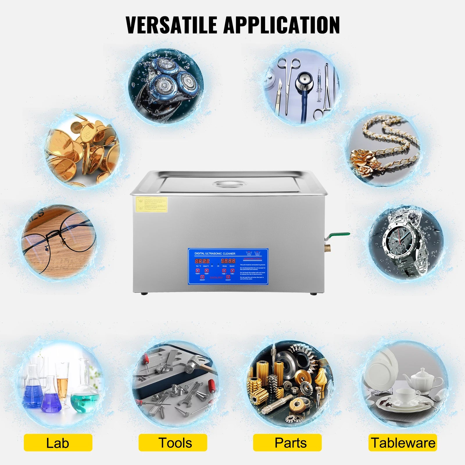 SucceBuy 1.3L 2L 3L 6L 10L 15L 22L 30L Ultraschallreiniger Tragbare Spülmaschine Waschmaschine Ultraschallreinigungsgeräte für den Haushalt
