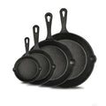 Set di 4 Padelle in Ghisa 14/16/20/26cm Senza Rivestimento Compatibili con Tutte le Fonti di Calore per BBQ, Frittura, Grigliate, Brasatura e Arrosto
