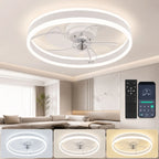 Ventilatore da soffitto con luce LED dimmerabile 50 cm bianco telecomando