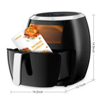 8L digitale Heißluftfritteuse – schnelles Garen 1800W, Touchpanel, 8 voreingestellte Programme, 360° Zirkulationstechnologie, ölfrei, antihaftbeschichtet, spülmaschinenfest, Familiengröße, schwarz