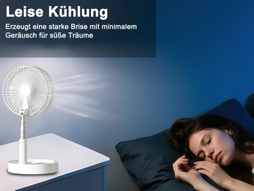 Ventilatore Portatile Pieghevole Ricaricabile [con Telecomando] a Batteria, Ventilatore da Terra Richiudibile, 4 Velocità, Timer