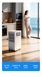Condizionatore d'Aria Portatile Senza Tubo di Scarico, Compressore Potenziato, Facile Installazione, Ruote Mobili, Mini AC