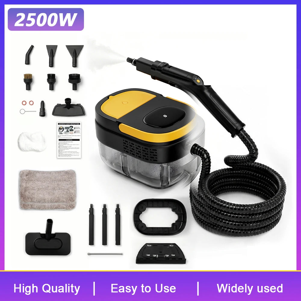 Podofo 2500W Handdampfreiniger, Klimaanlagenreinigungsmaschine mit 1,6L Tank, Hochdruck-Dampfreiniger, schnelle Aufheizung in 15s, 45 Minuten Dauerdampf, p