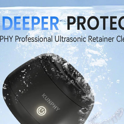 KUNPHY Dental Pod Ultrasuoni Macchina per la pulizia del fermo Sterilizzazione con luce UV per allineatore, paradenti notturno, detergente per protesi