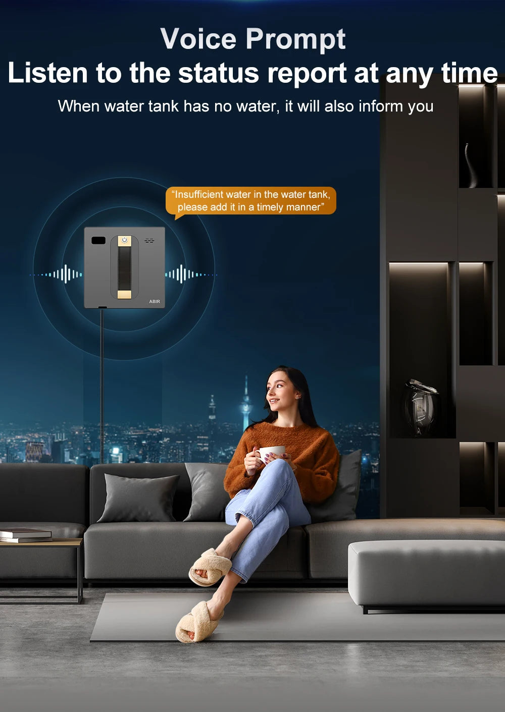 (Codice promozionale:HOT888) Robot Lavavetri ABIR WD8, Doppia Spruzzatura d'Acqua, Memoria Intelligente, Potente Aspirazione a Vuoto, Sensore Laser, Robot per la Pulizia delle Vetrate Domestiche, Controllo tramite APP.