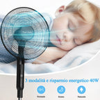 Taylor Swoden leiser Standventilator, DC-Lüfter 25 dB mit Fernbedienung, 3258,6 m³/h, 28 Geschwindigkeiten, 7 Blätter, 40 W, 12 Std. Timer, Anti-Mücken,
