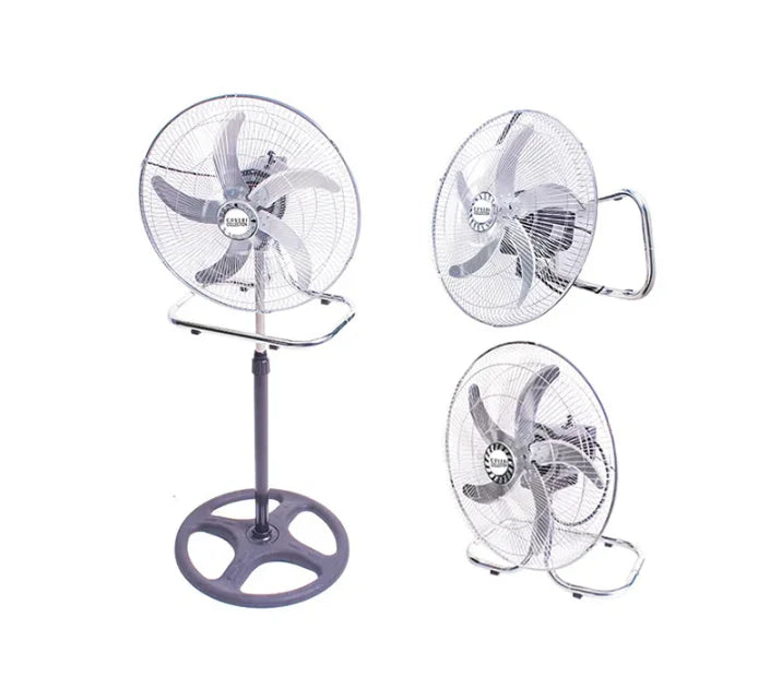 Industrieventilator aus Metall, 3-in-1, 65W, 3 einstellbare Geschwindigkeiten, 125x50CM, Multifunktions-Boden-, Tisch- und Wandventilator, Leistungsstarker Luftzirkulationsventilator für Zuhause, Garage, Lager