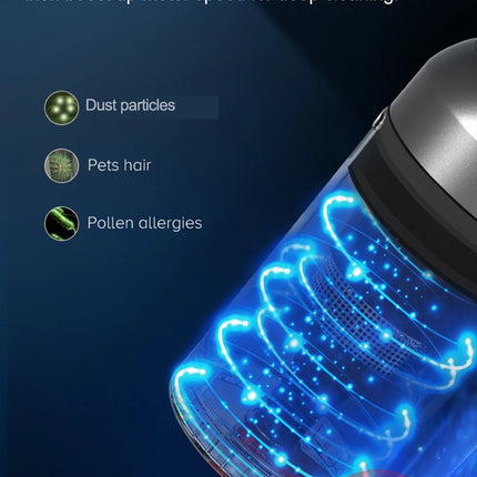 ABIR VC205 Aspirapolvere Portatile Senza Fili, 27000PA, Sensore di Polvere Intelligente, Schermo LED Tattile, Controllo Automatico della Velocità, Aspirapolvere Portatile Anti-acaro Senza Fili