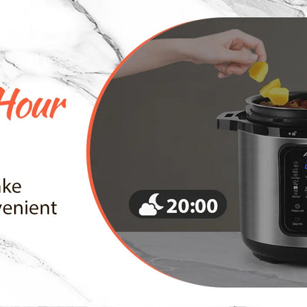 Aigostar Pentola a Pressione Elettrica 18 in 1, Pentola Programmabile da 6 Litri 24 Ore, 3 Pressioni, Pannello LED Multicooker da 1000 W per Yogurt