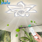 Jelena Ventilatore da soffitto intelligente con luci Telecomando 6 velocità Ventilatore moderno a LED Lampada da cucina Camera da letto Ventilatore domestico