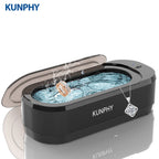 KUNPHY Ultraschallreiniger 350ml 46KHz Professioneller Ultraschallreiniger mit One-Touch-Bedienung Ultraschallreiniger für Ringe Brillen
