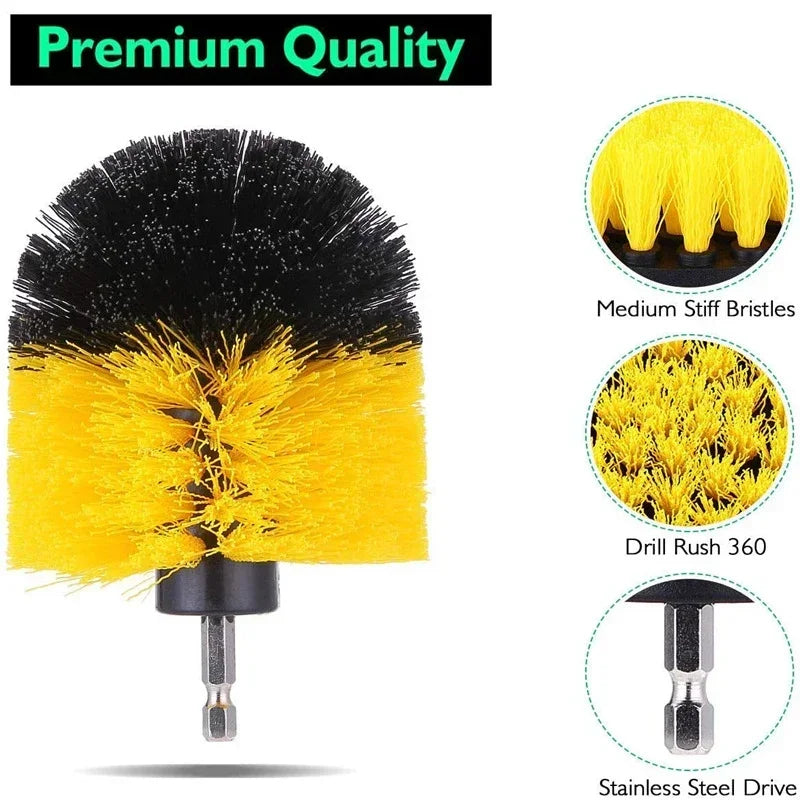 3/5 pezzi kit spazzola per trapano elettrico spazzola per pulizia elettrica per moquette superficie del bagno vasca mobili doccia piastrelle pneumatici strumento di pulizia
