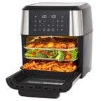 Sinaopus Friggitrice ad Aria 9L Doppio Cestello 2000W con Display LED 2 Zone Cottura